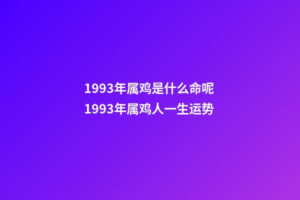 1993年属鸡是什么命呢 1993年属鸡人一生运势